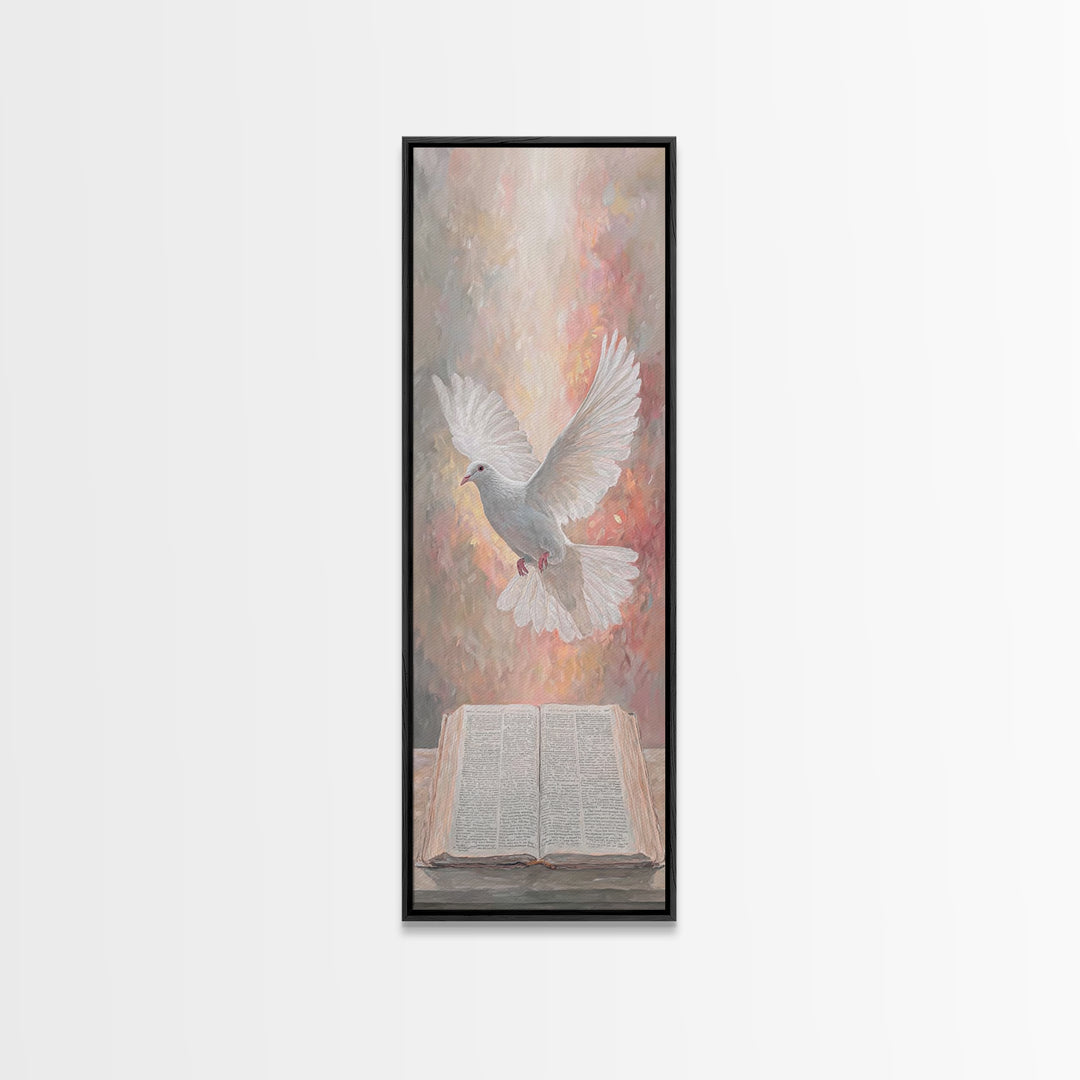Dove Of Revelation – Framed Canvas Print – Skinny Art – Christian Paintings – Christian Art Canvas – Christian Wall Art – Christmas Art