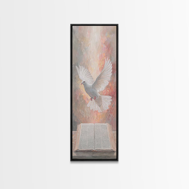 Dove Of Revelation – Framed Canvas Print – Skinny Art – Christian Paintings – Christian Art Canvas – Christian Wall Art – Christmas Art