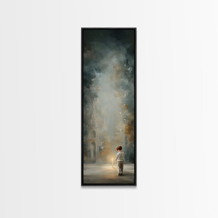 Child of Light – Framed Canvas Print – Christian Art Canvas – Christian Wall Art – Minimalist Christian Art – Tall Skinny Art Print – Chris