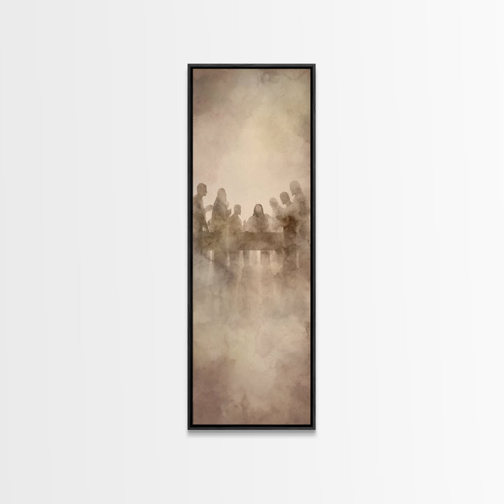 Sacred Upper Room – Framed Canvas Print – Christian Wall Art – Jesus Painting – Tall Skinny Art Print – Christian Art Canvas – Christian Ar