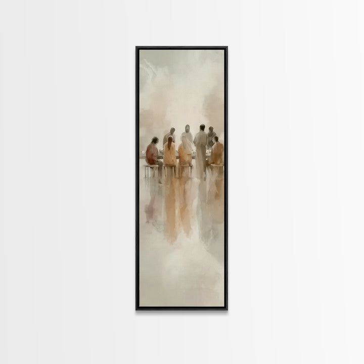 Communion Of Peace, Framed Canvas Print, Jesus Painting, Christian Art Canvas, Narrow Art, Modern Christian Art, Christian Wall Art, Christ