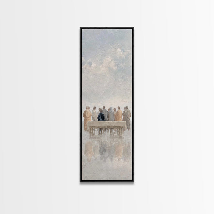 Gathered In Light – Framed Canvas Print – Christian Art Canvas – Jesus Painting – Skinny Art – Christian Wall Art – Minimalist Christian Ar
