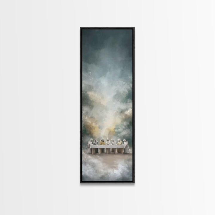 Last Supper Glory | Framed Canvas Print | Christian Art Canvas | Jesus Painting | Tall Narrow Wall Art | Christian Wall Art | Christian Art