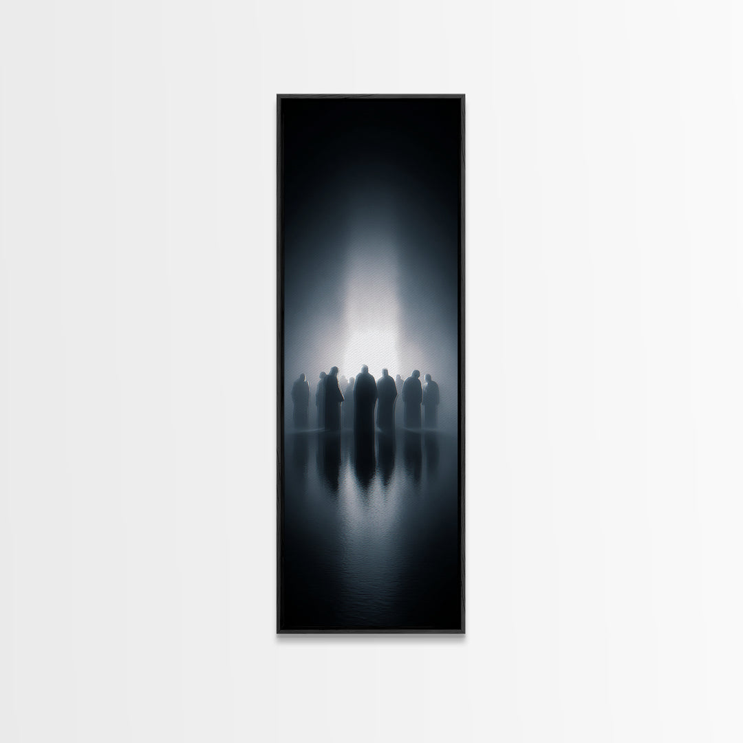 Ascension Gathering – Framed Canvas Print – Christian Art Canvas – Christian Wall Art – Tall Skinny Art Print – Jesus Painting – Modern Chr