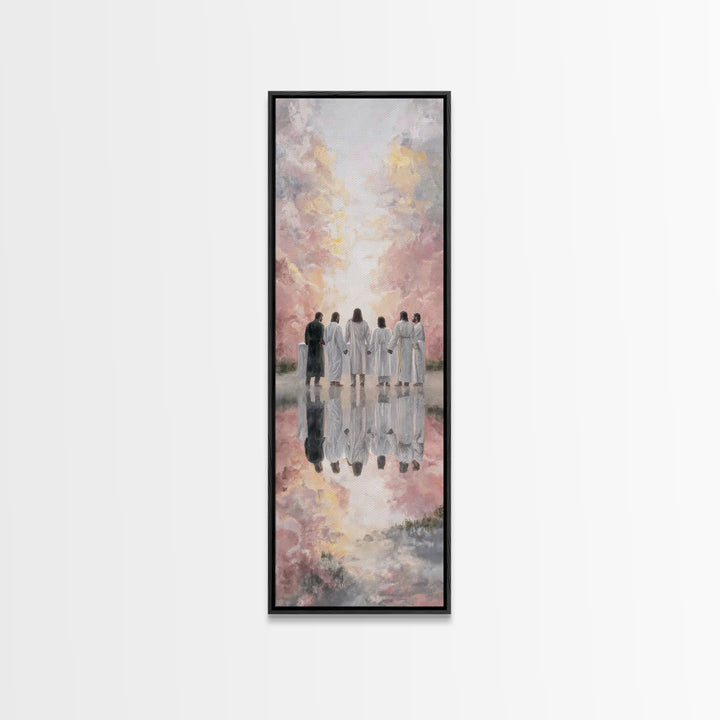 Heavenly Fellowship – Framed Canvas Print – Christian Wall Art – Christian Art Canvas – Jesus Painting – Tall Narrow Wall Art
