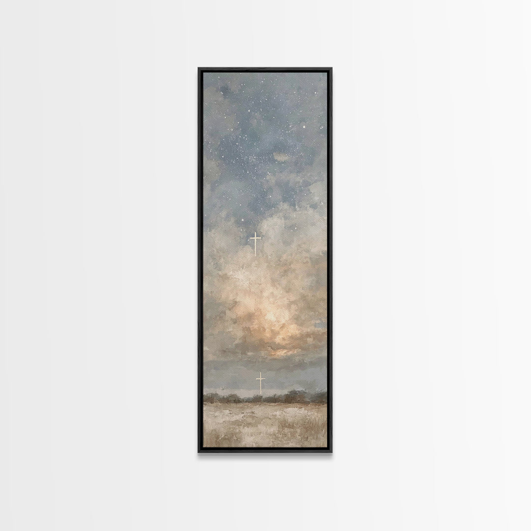 Heavenly Promise – Framed Canvas Print – Narrow Art – Christian Art Canvas – Christian Painting – Christian Decor – Christmas Art