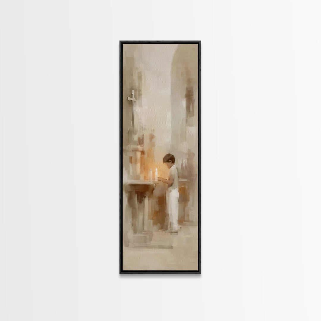 Sanctuary Hope – Framed Canvas Print – Christian Art Prints – Christian Wall Art – Tall Skinny Art Print – Christian Art Canvas – Christian
