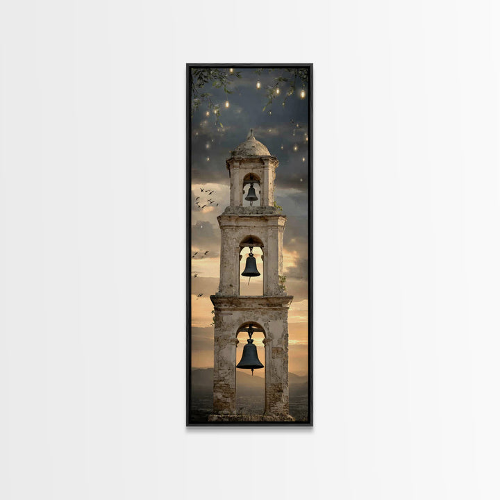 Chapel Sunrise – Framed Canvas Print – Tall Skinny Art Print – Christian Art – Christian Christmas Decor – Christian Wall Art – Christmas A