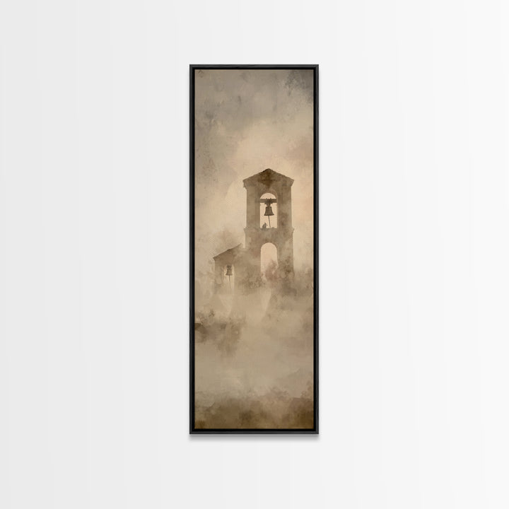Silent Bell Tower | Framed Canvas Print | Skinny Art | Christian Art Canvas | Christian Christmas Art | Christian Painting | Jesus Art