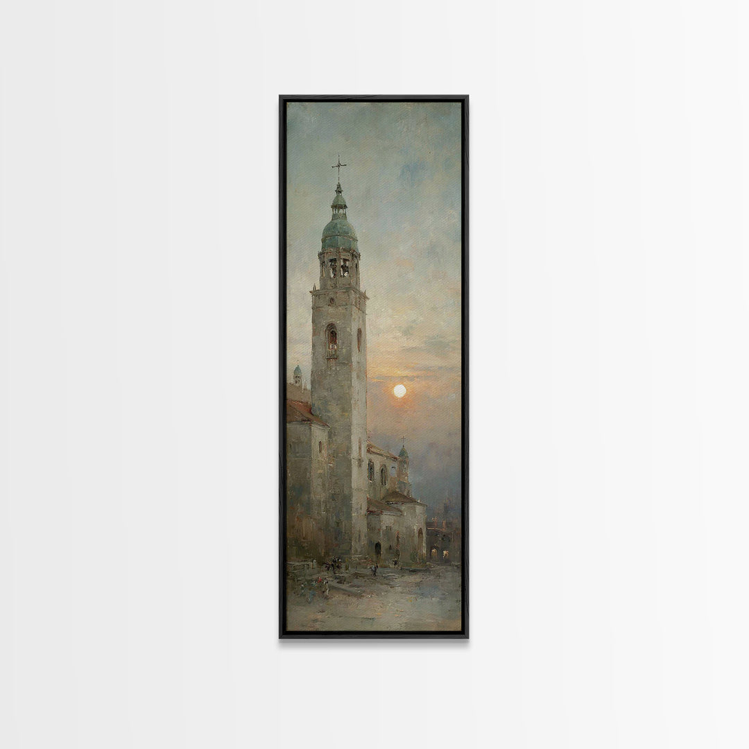 Twilight Cathedral Grace – Framed Canvas Print – Tall Skinny Art Print – Christian Christmas Art – Christian Art – Christian Wall Art – Jes