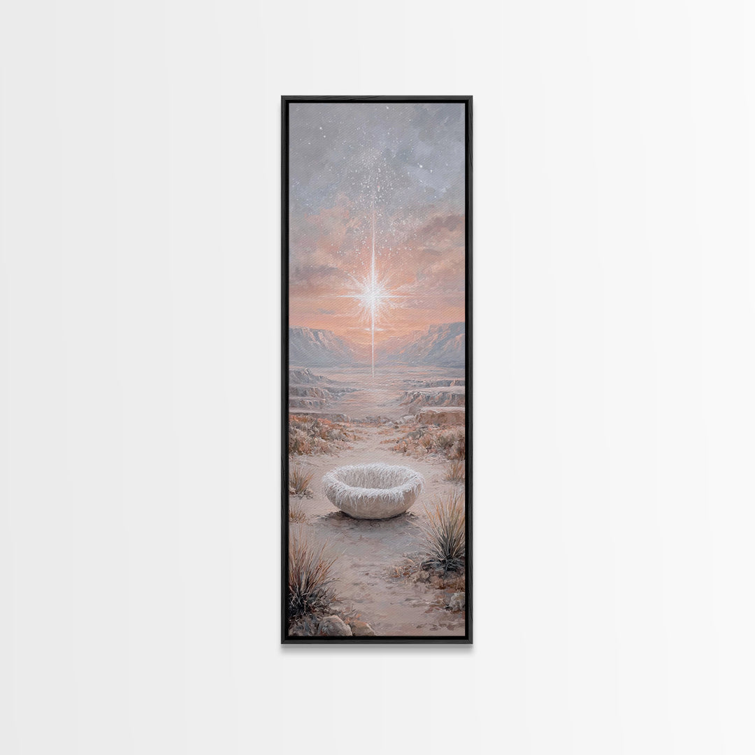Desert Star Wonder | Framed Canvas Print | Tall Narrow Wall Art | Christian Art | Christmas Art | Christian Art Canvas | Christian Painting