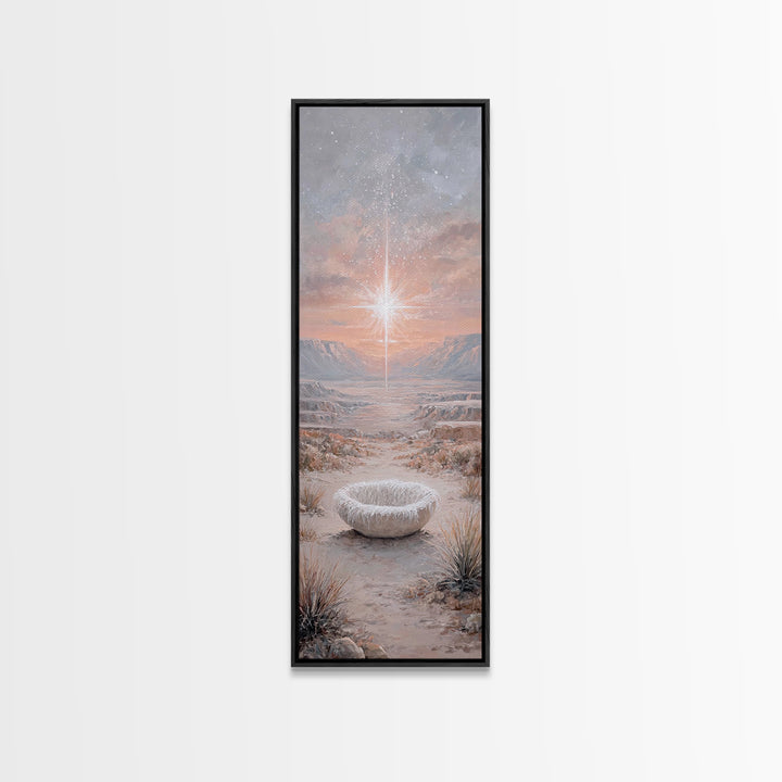 Desert Star Wonder | Framed Canvas Print | Tall Narrow Wall Art | Christian Art | Christmas Art | Christian Art Canvas | Christian Painting