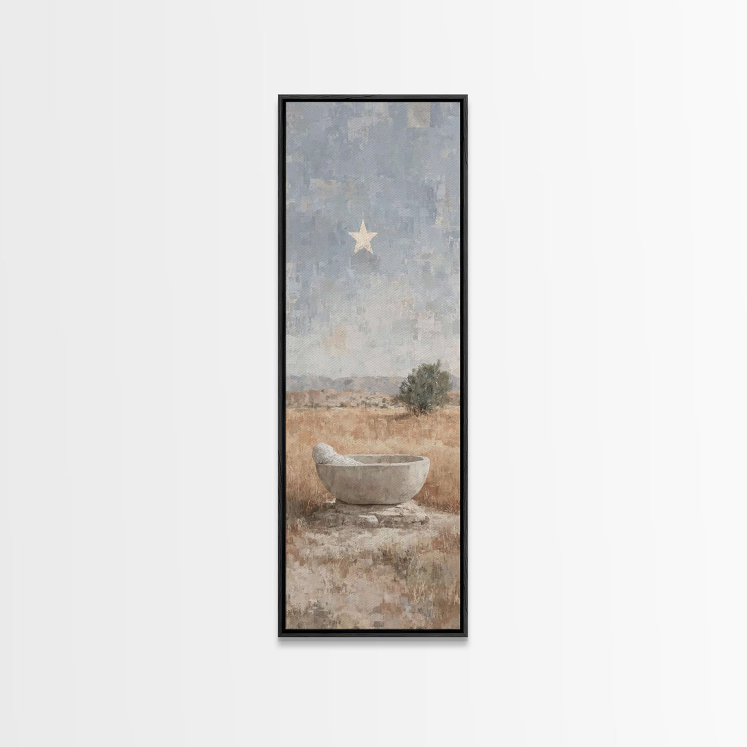 Guiding Star Basin | Framed Canvas Print | Tall Skinny Art Print | Christian Wall Art | Christian Art | Christmas Art | Jesus Painting | Ch