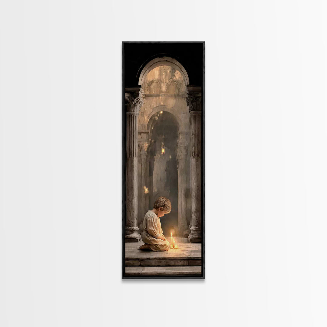 Temple Light – Framed Canvas Print | Christian Wall Art | Christian Art Canvas | Skinny Art | Vintage Christian Art | Christian Painting