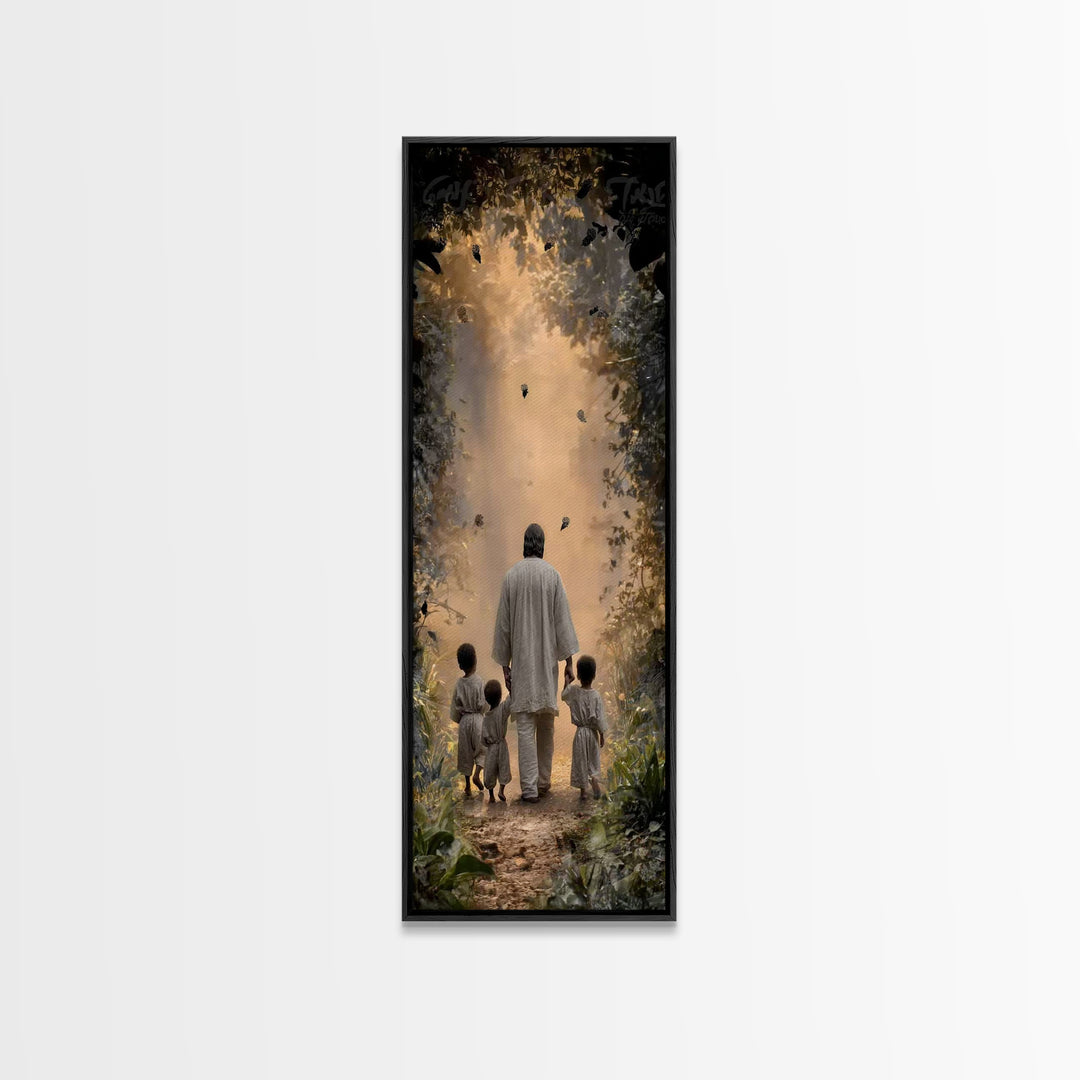 Children Of Light, Framed Canvas Print, Tall Skinny Art Print, Jesus Painting, Christian Art Canvas, Christian Wall Art, Christian Art
