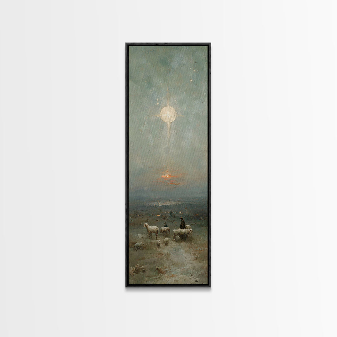 Holy Star Rising – Framed Canvas Print – Skinny Art – Christian Art Work – Christmas Canvas Wall Art – Jesus Art Print