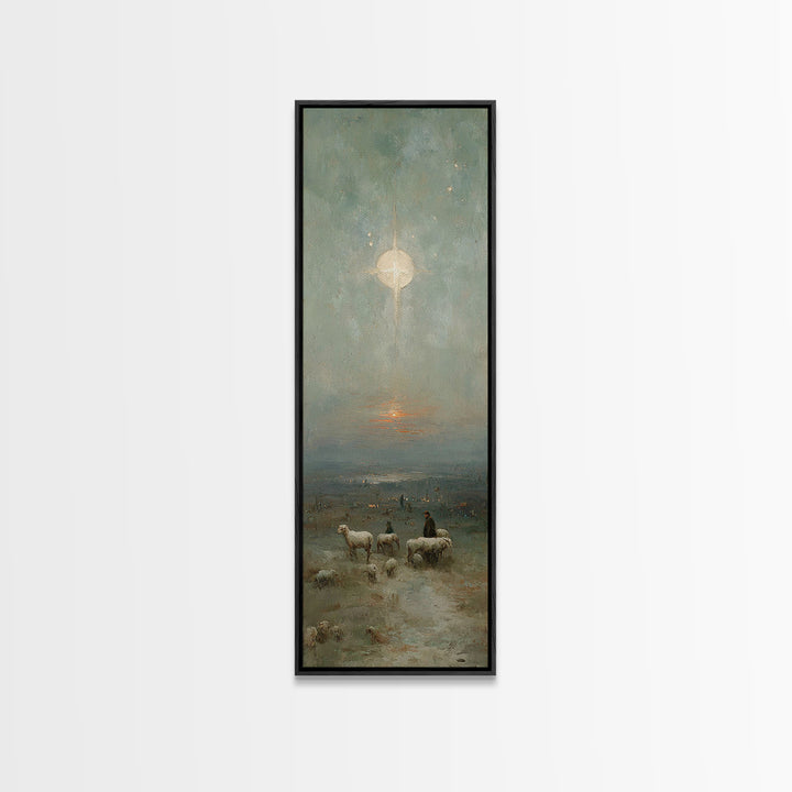 Holy Star Rising – Framed Canvas Print – Skinny Art – Christian Art Work – Christmas Canvas Wall Art – Jesus Art Print