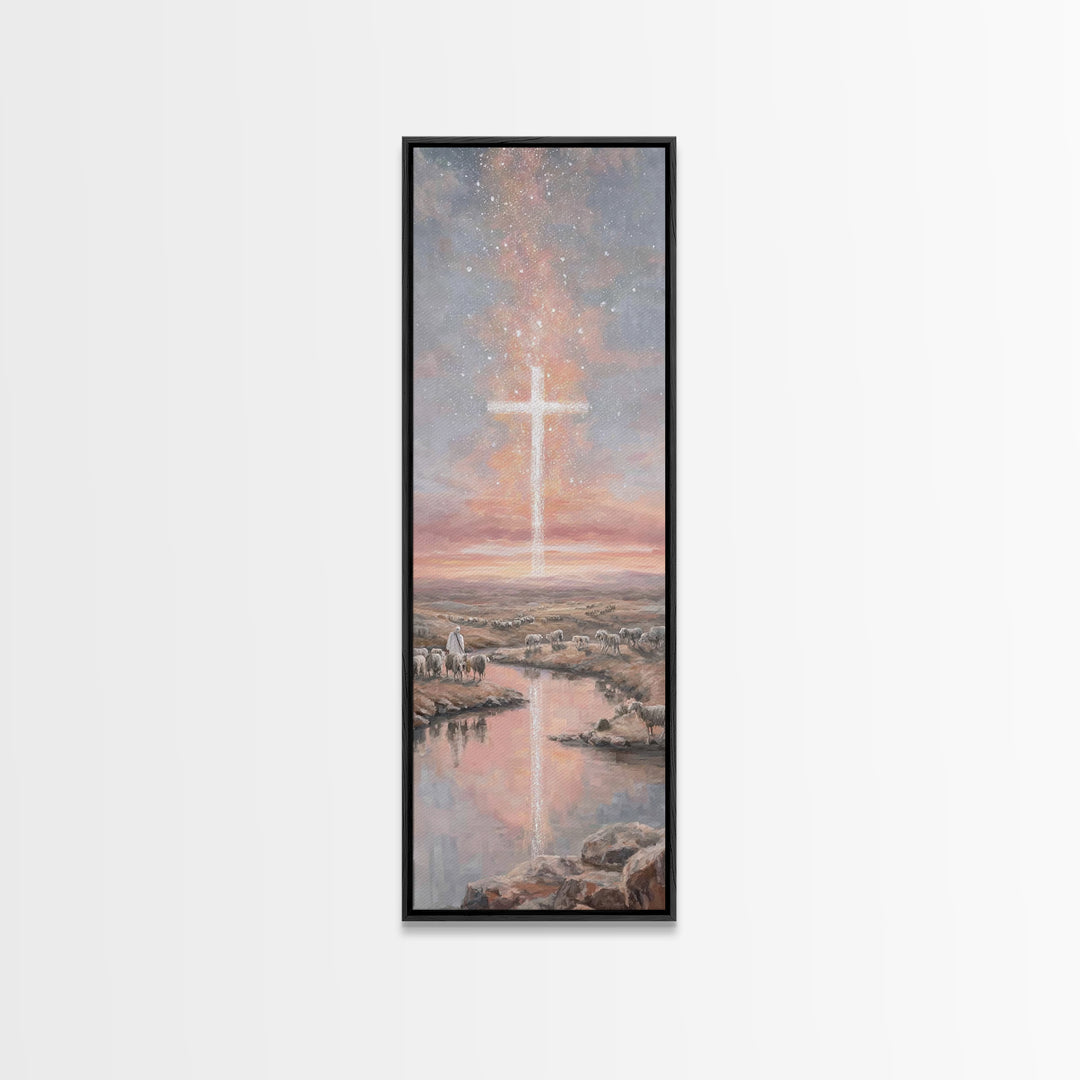 Desert Star Journey | Framed Canvas Print | Skinny Art | Christian Wall Art | Christmas Art | Jesus Canvas Art