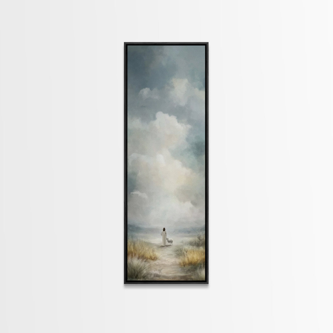 Path Of His Peace – Framed Canvas Print – Narrow Art – Christian Wall Art – Jesus Painting – Christian Art Canvas – Christian Decor