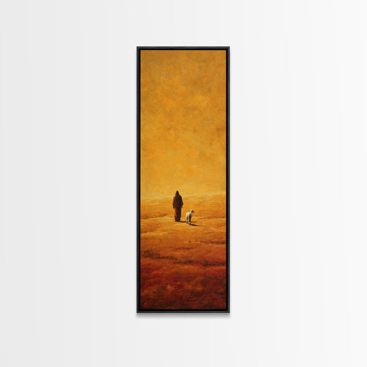 Walk In The Light – Framed Canvas Print – Tall Narrow Wall Art – Jesus Wall Art – Christian Art Gift – Christian Art Prints – Christian Pai