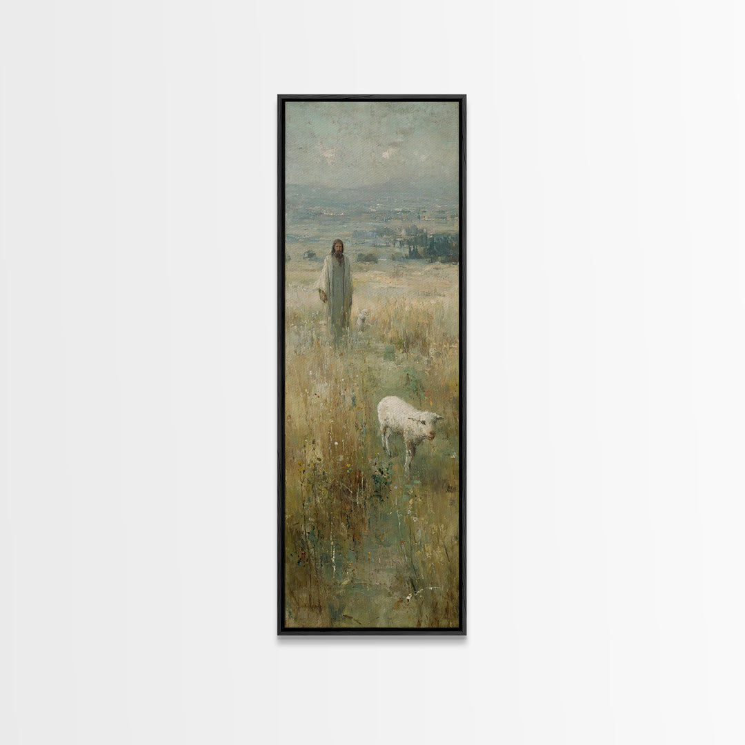 Desert Morning Walk – Framed Canvas Print – Skinny Art – Christian Art Canvas – Jesus Painting – Christian Art – Christian Decor For Home