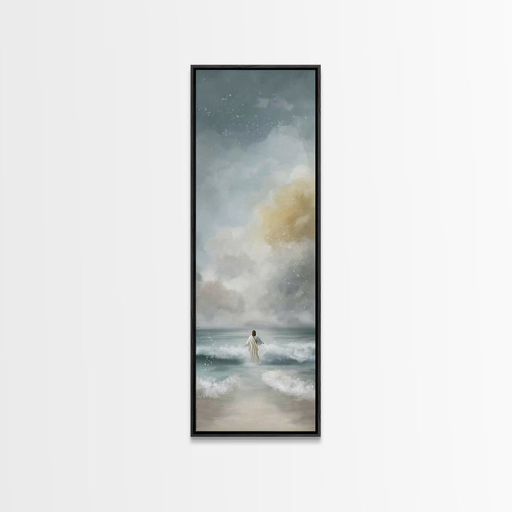 Stormless Horizon Path | Framed Canvas Print | Tall Narrow Wall Art | Jesus Art Print | Christian Wall Art | Christian Art | Christian Pain
