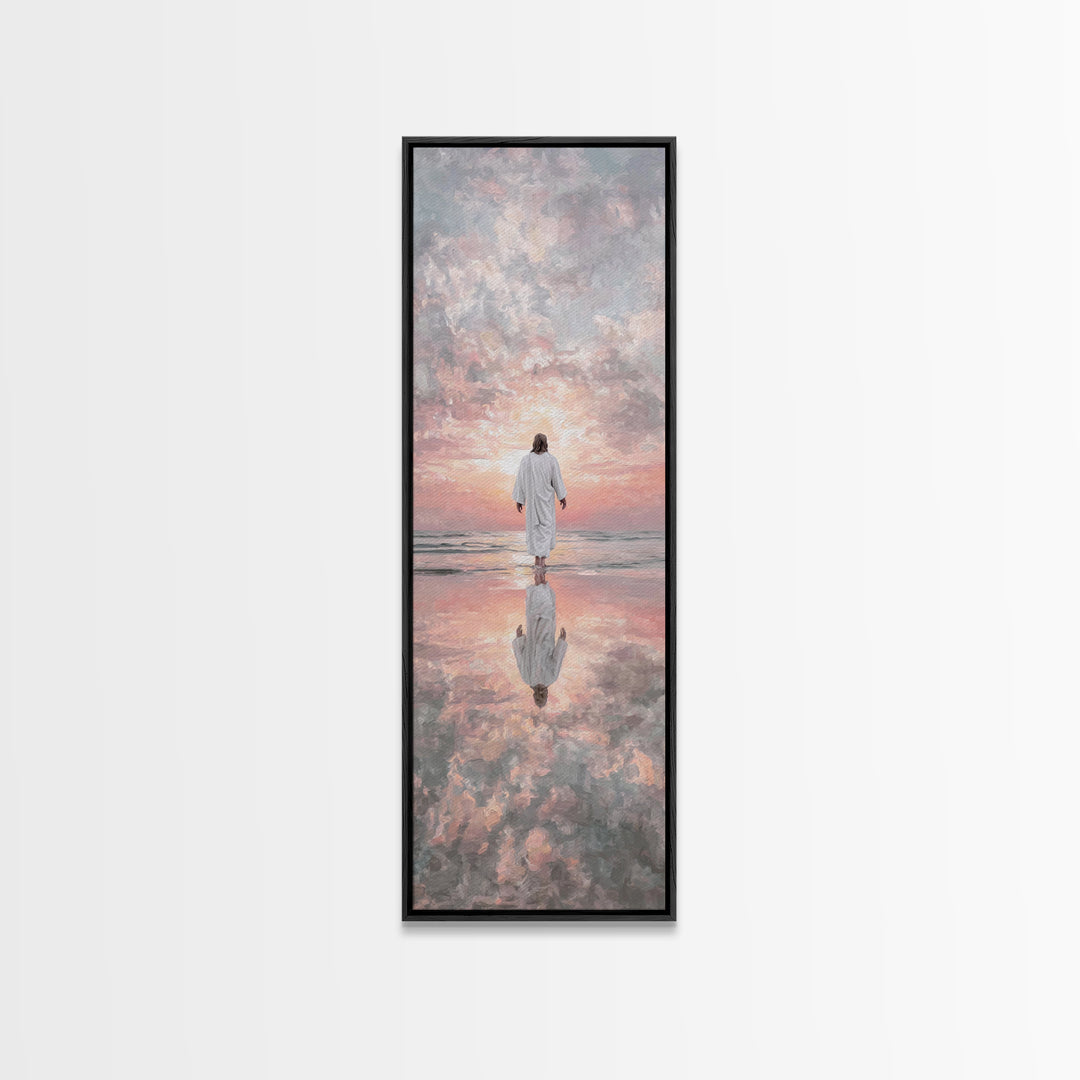 Sea Of Promise – Framed Canvas Print – Skinny Art – Jesus Canvas Art – Christian Painting – Christian Wall Art – Minimalist Christian Art
