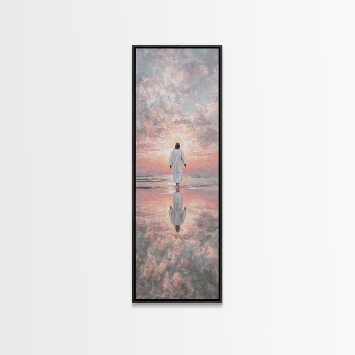 Sea Of Promise – Framed Canvas Print – Skinny Art – Jesus Canvas Art – Christian Painting – Christian Wall Art – Minimalist Christian Art