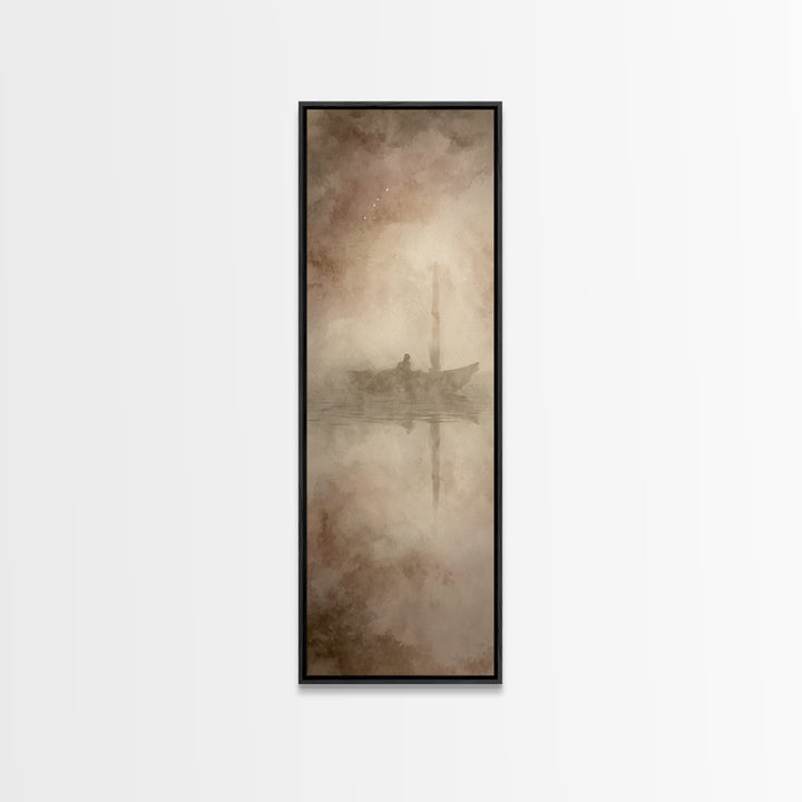 Silent Dawn Vessel – Framed Canvas Print – Christian Art Canvas – Skinny Art – Christian Wall Art – Jesus Painting – Modern Christian Art