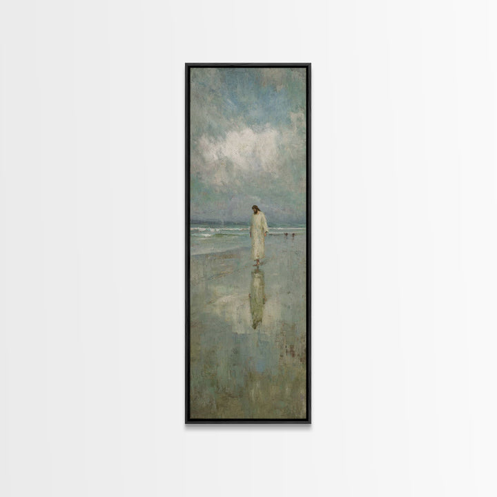 Walk of Peace – Framed Canvas Print – Jesus Painting – Christian Art – Tall Skinny Art Print – Christian Wall Art – Christmas Art