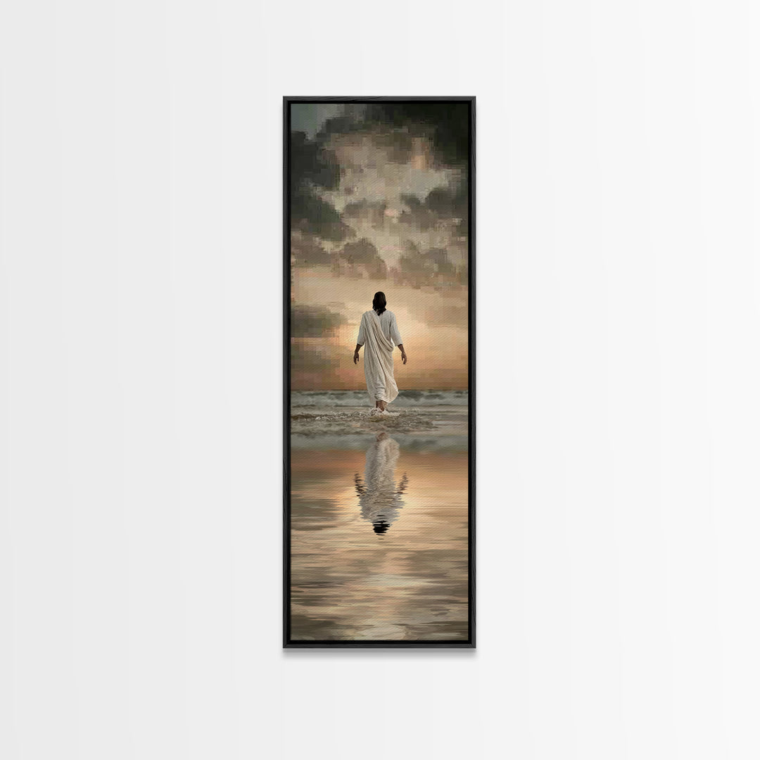 Eternal Horizon Path – Framed Canvas Print – Christian Wall Art – Narrow Art – Jesus Painting – Christian Art Canvas – Christmas Art
