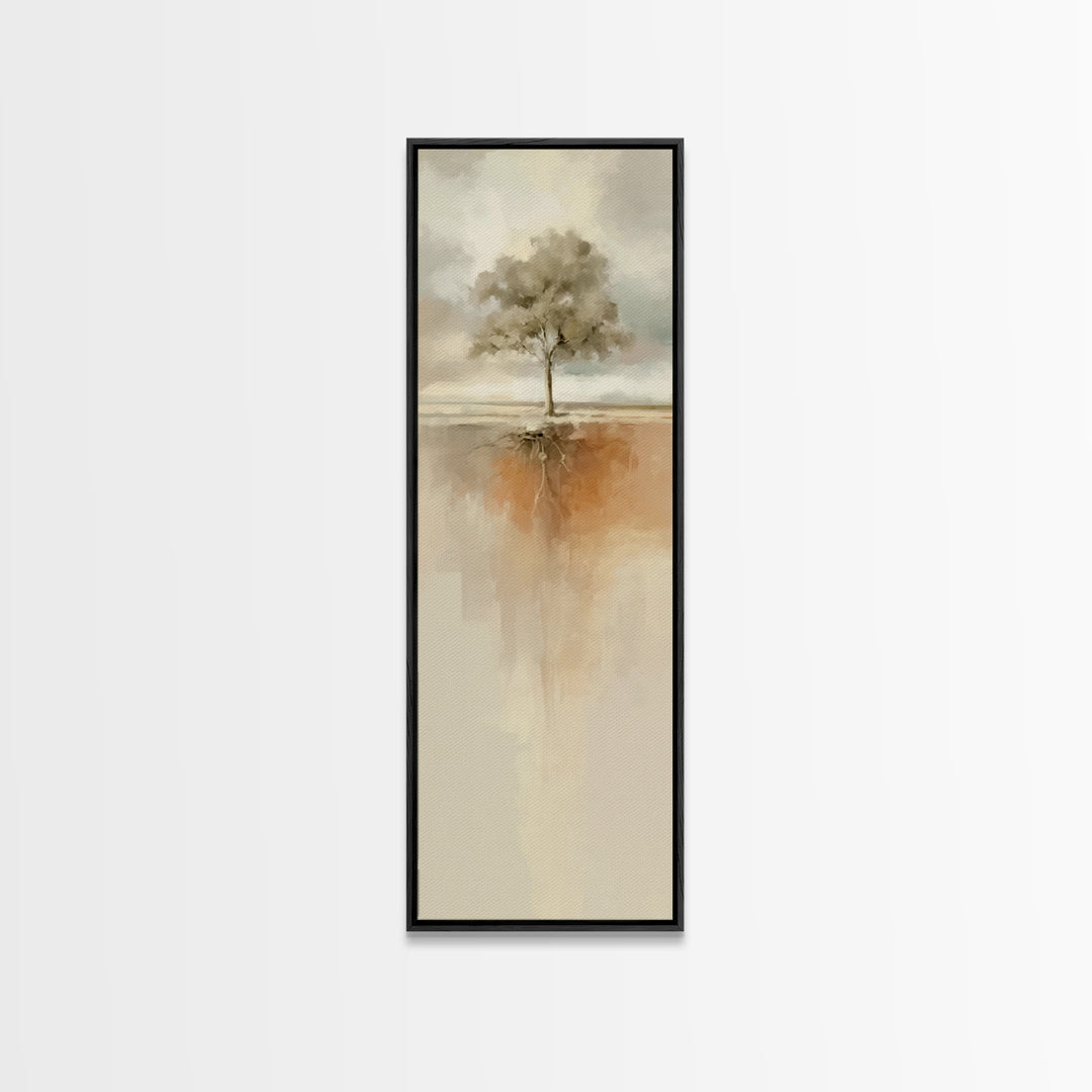 Autumn Roots Faith – Framed Canvas Print – Skinny Art – Christian Wall Art – Christian Art Canvas – Modern Christian Art – Christmas Art