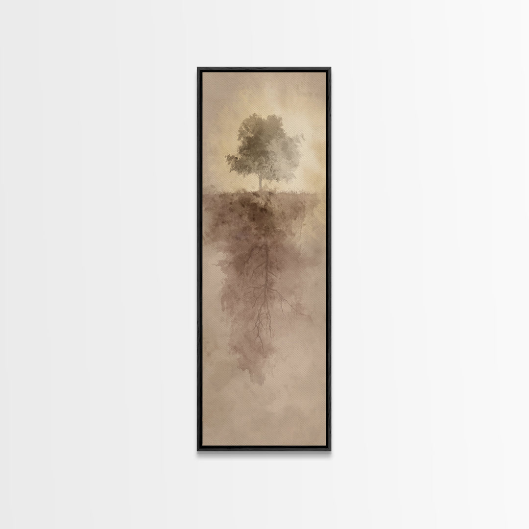 Rooted In Light – Framed Canvas Print – Christian Wall Art – Narrow Art – Christian Art Canvas – Christian Christmas Art – Modern Christian
