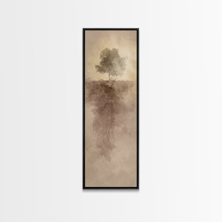 Rooted In Light – Framed Canvas Print – Christian Wall Art – Narrow Art – Christian Art Canvas – Christian Christmas Art – Modern Christian