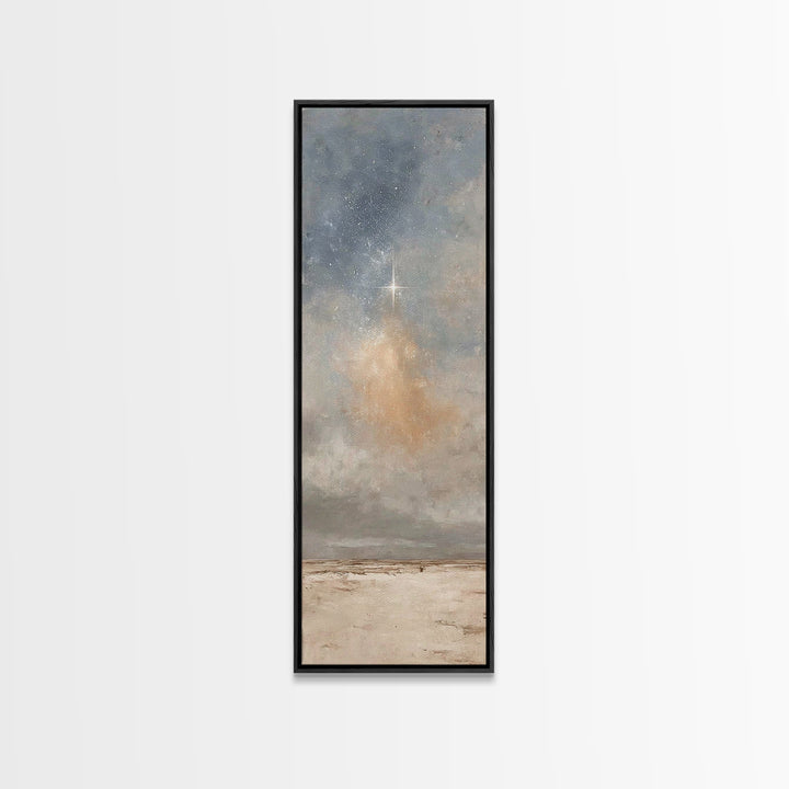 Star Of Redemption – Framed Canvas Print – Christian Art – Tall Narrow Wall Art – Christian Art Canvas – Christmas Art – Christian Christma