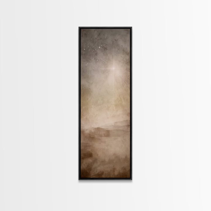 Heaven’s Guiding Star – Framed Canvas Print – Christian Wall Art – Narrow Art – Christian Art Canvas – Christmas Art – Subtle Christian Art