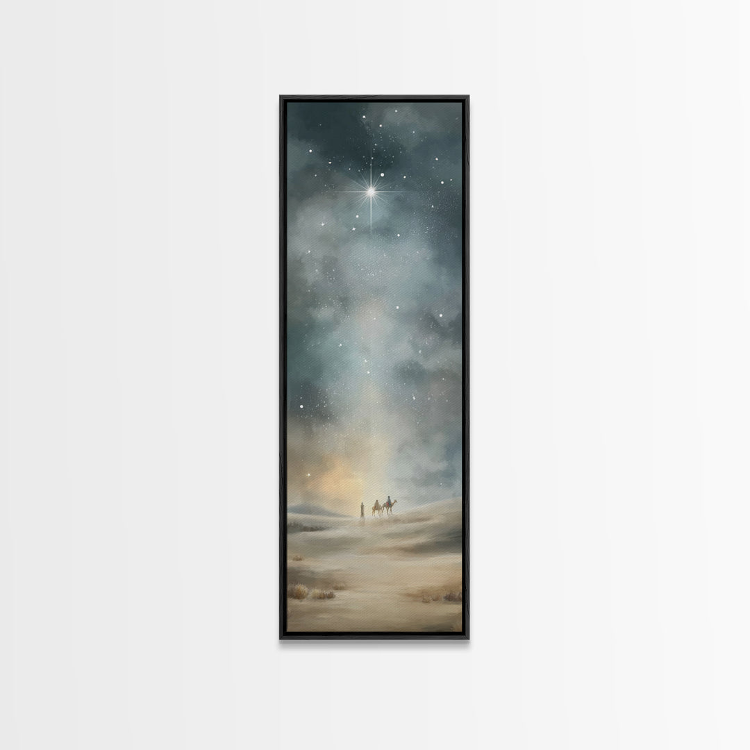 Sacred Journey Light | Framed Canvas Print | Christian Art | Christmas Wall Art | Narrow Art | Christian Gift Ideas | Christian Art Canvas