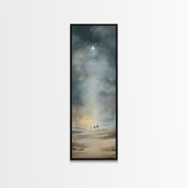 Sacred Journey Light | Framed Canvas Print | Christian Art | Christmas Wall Art | Narrow Art | Christian Gift Ideas | Christian Art Canvas