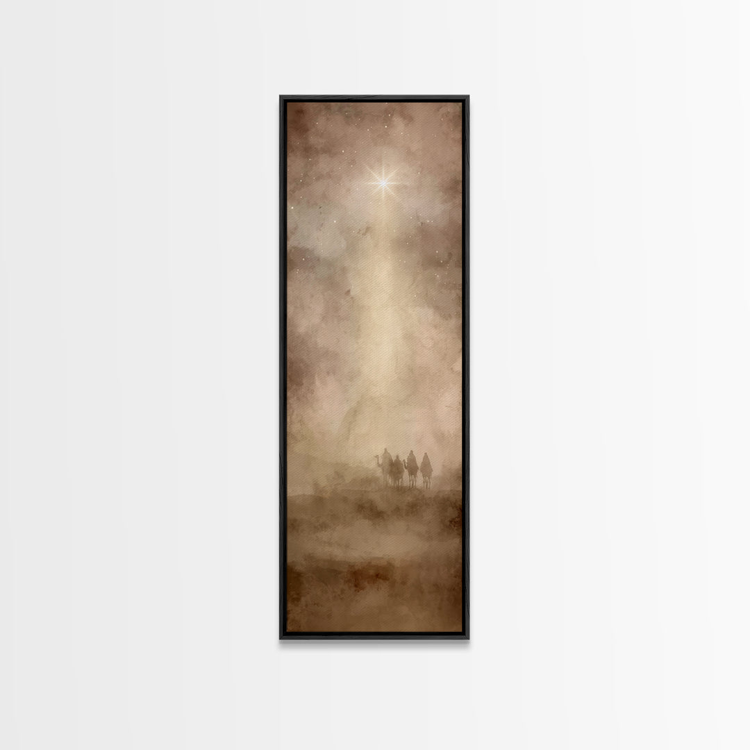 Holy Desert Path, Framed Canvas Print, Christian Art Canvas, Christmas Art Work, Tall Narrow Wall Art, Large Christian Painting, Christian