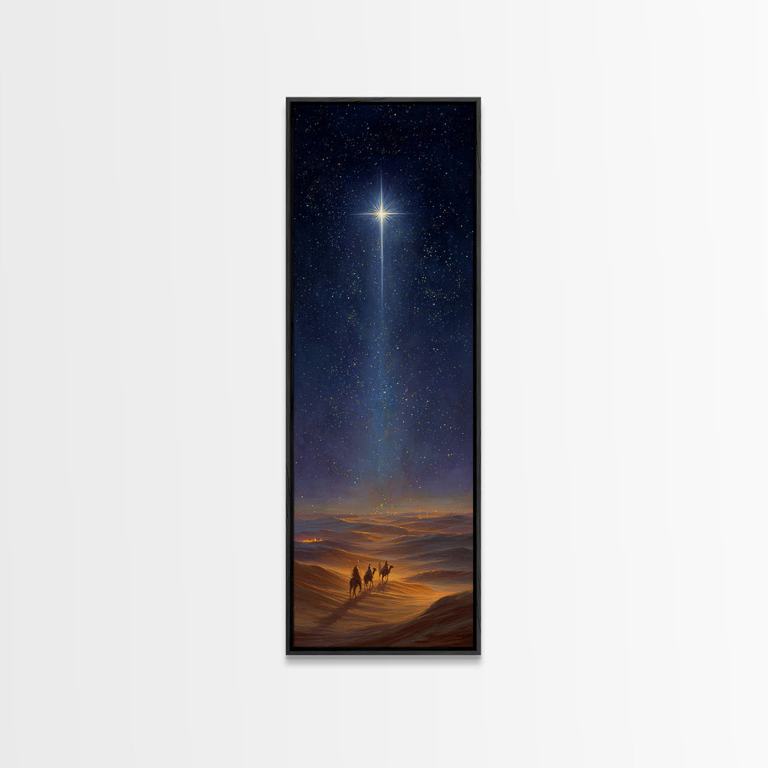 Faithful Caravan Star – Framed Canvas Print – Christian Christmas Art – Christian Painting – Skinny Art – Christian Art Gift – Christmas Wa