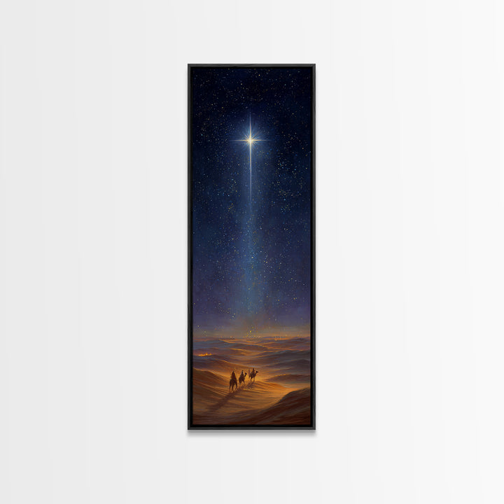 Faithful Caravan Star – Framed Canvas Print – Christian Christmas Art – Christian Painting – Skinny Art – Christian Art Gift – Christmas Wa