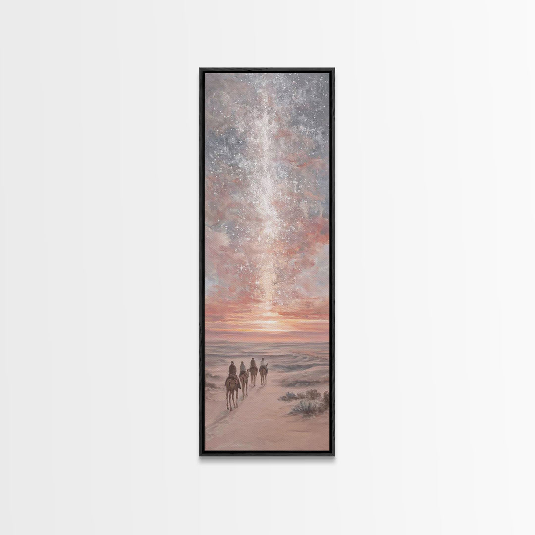 Blessed Night Sky | Framed Canvas Print | Christian Art Print | Christmas Art | Narrow Art | Framed Christian Art | Christmas Canvas Wall A