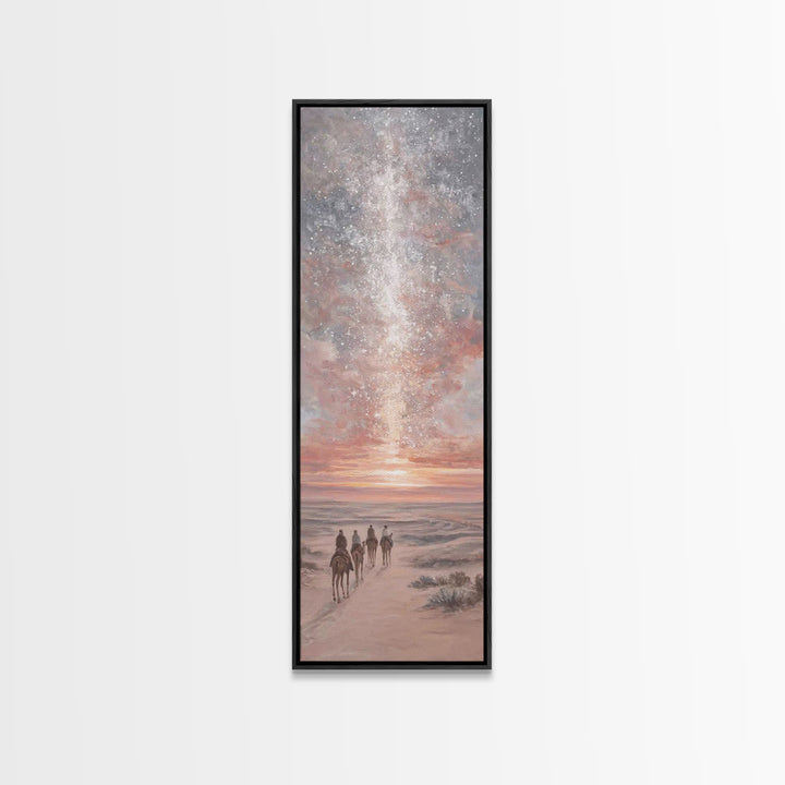 Blessed Night Sky | Framed Canvas Print | Christian Art Print | Christmas Art | Narrow Art | Framed Christian Art | Christmas Canvas Wall A