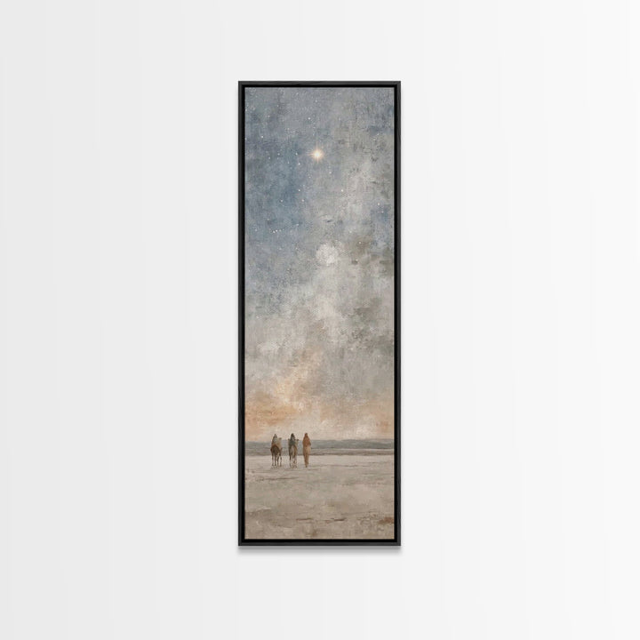 Star Above The Way – Framed Canvas Print – Christian Wall Art – Christmas Art Prints – Narrow Art – Christian Art Painting – Christian Chri