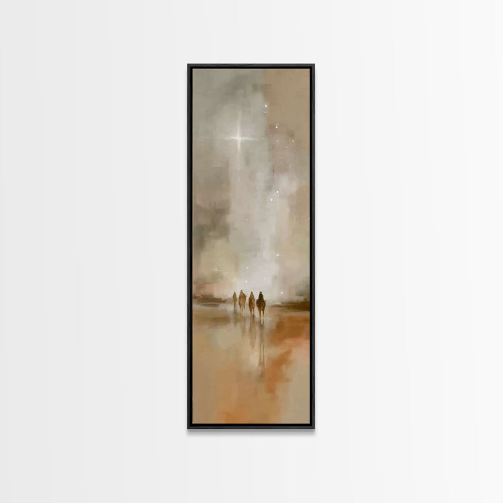 Guiding Desert Star – Framed Canvas Print – Christian Wall Art – Christmas Art – Christian Art Canvas – Tall Narrow Wall Art – Jesus Painti