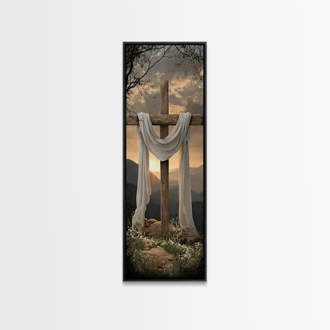 Dawn Of Redemption – Framed Canvas Print – Tall Narrow Wall Art – Christian Wall Art – Christian Art Canvas – Jesus Painting – Christmas Ar