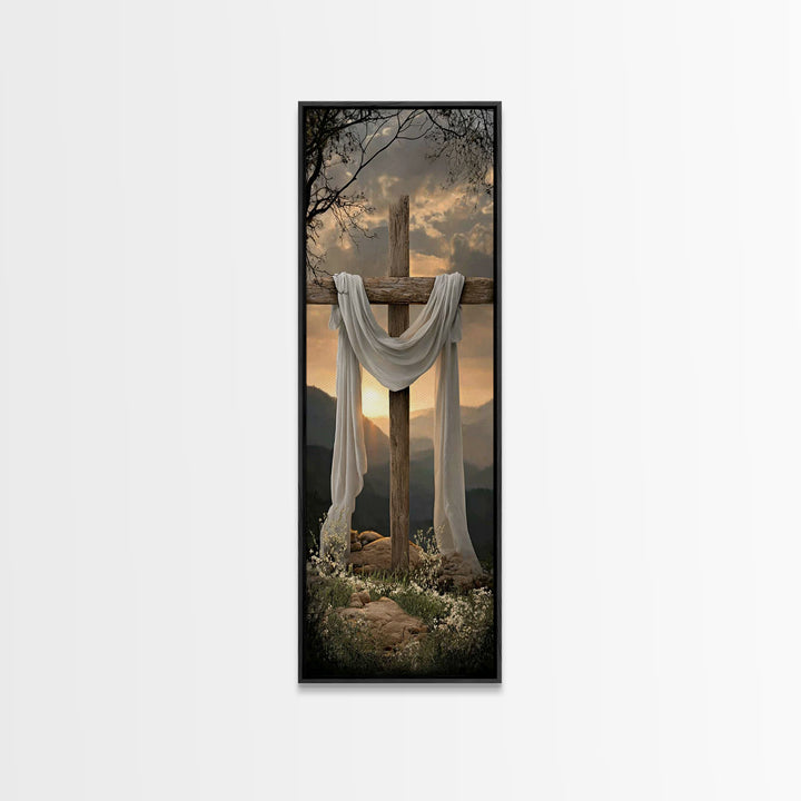 Dawn Of Redemption – Framed Canvas Print – Tall Narrow Wall Art – Christian Wall Art – Christian Art Canvas – Jesus Painting – Christmas Ar