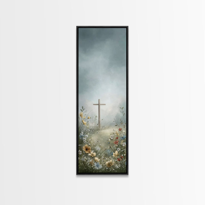 Pathway To Grace – Framed Canvas Print – Tall Narrow Wall Art – Christian Art Canvas – Christian Painting – Christmas Art – Christian Decor