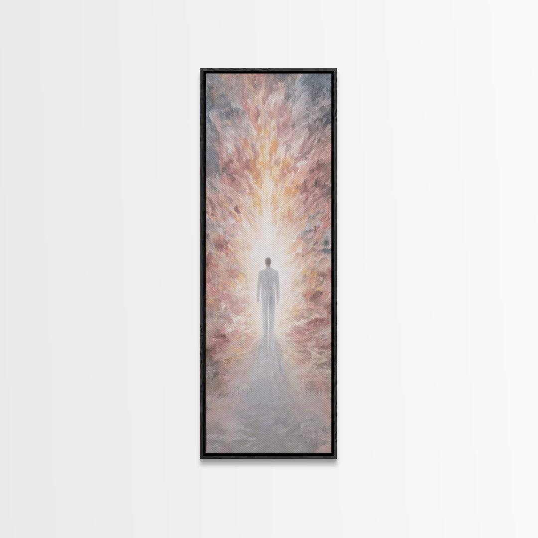 Radiant Ascension – Framed Canvas Print – Tall Narrow Wall Art – Christian Art Print – Christian Wall Art – Modern Christian Painting – Chr
