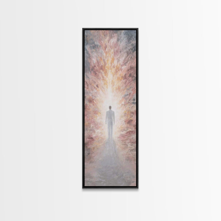 Radiant Ascension – Framed Canvas Print – Tall Narrow Wall Art – Christian Art Print – Christian Wall Art – Modern Christian Painting – Chr